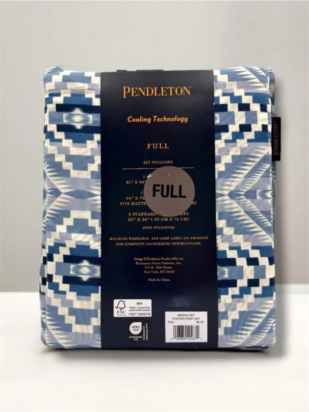 Pendleton Blue & White Aztec Full Sheet Set FULL